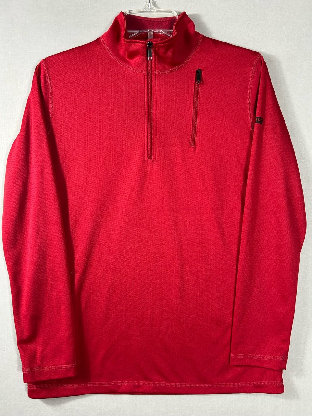 SCOTTeVEST Mens Small Red Pullover 1/4 Zip TEC Long Sleeve Performance